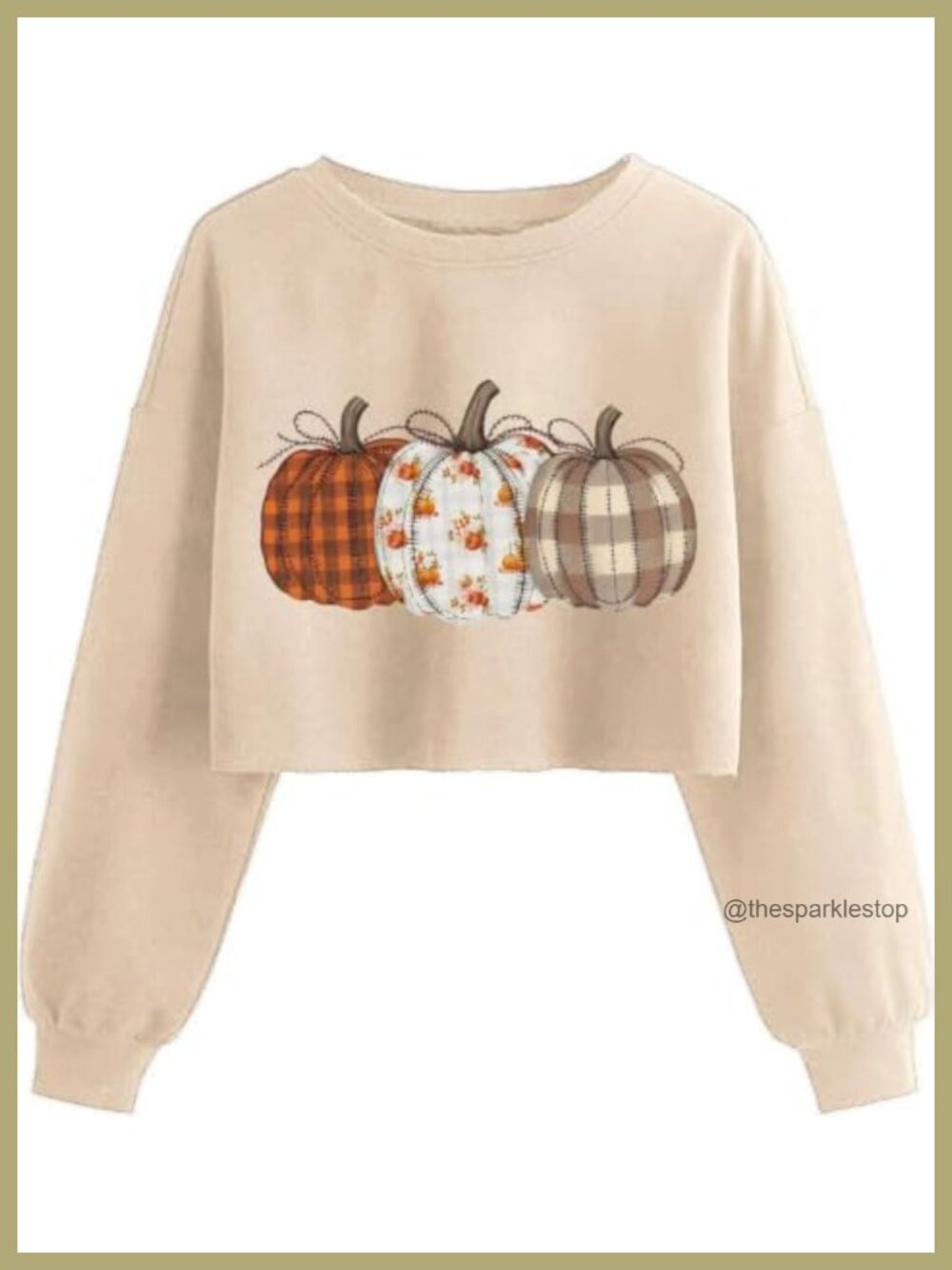 Women's Halloween Ghost Crop Sweatshirt Lantern Sleeve Pullover